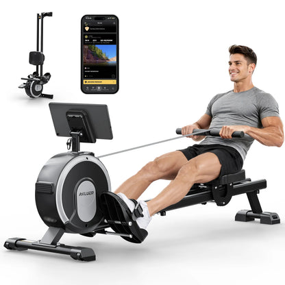 EU Stock Magnetic Rowing Machine Folding Indoor Rower Home Gym Fitness Equipment with App Integration